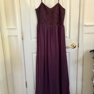 David's Bridal Deep Purple Gown